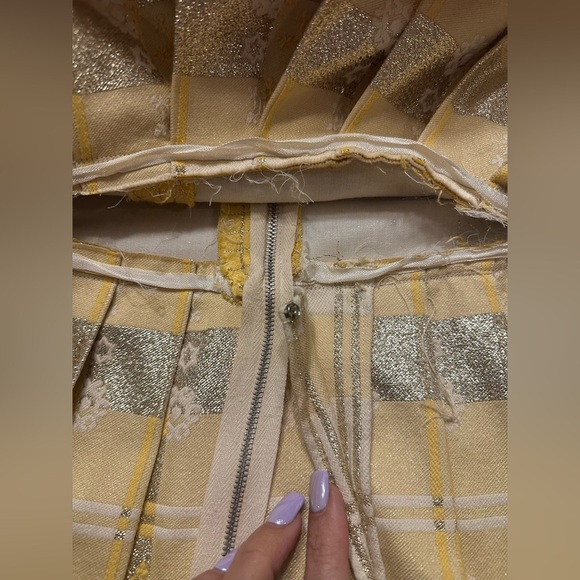 Vintage Jerry Marsch for Mardi Gras Yellow Maxi Dress 1970s Snowflake Print Gown - Picture 12 of 14